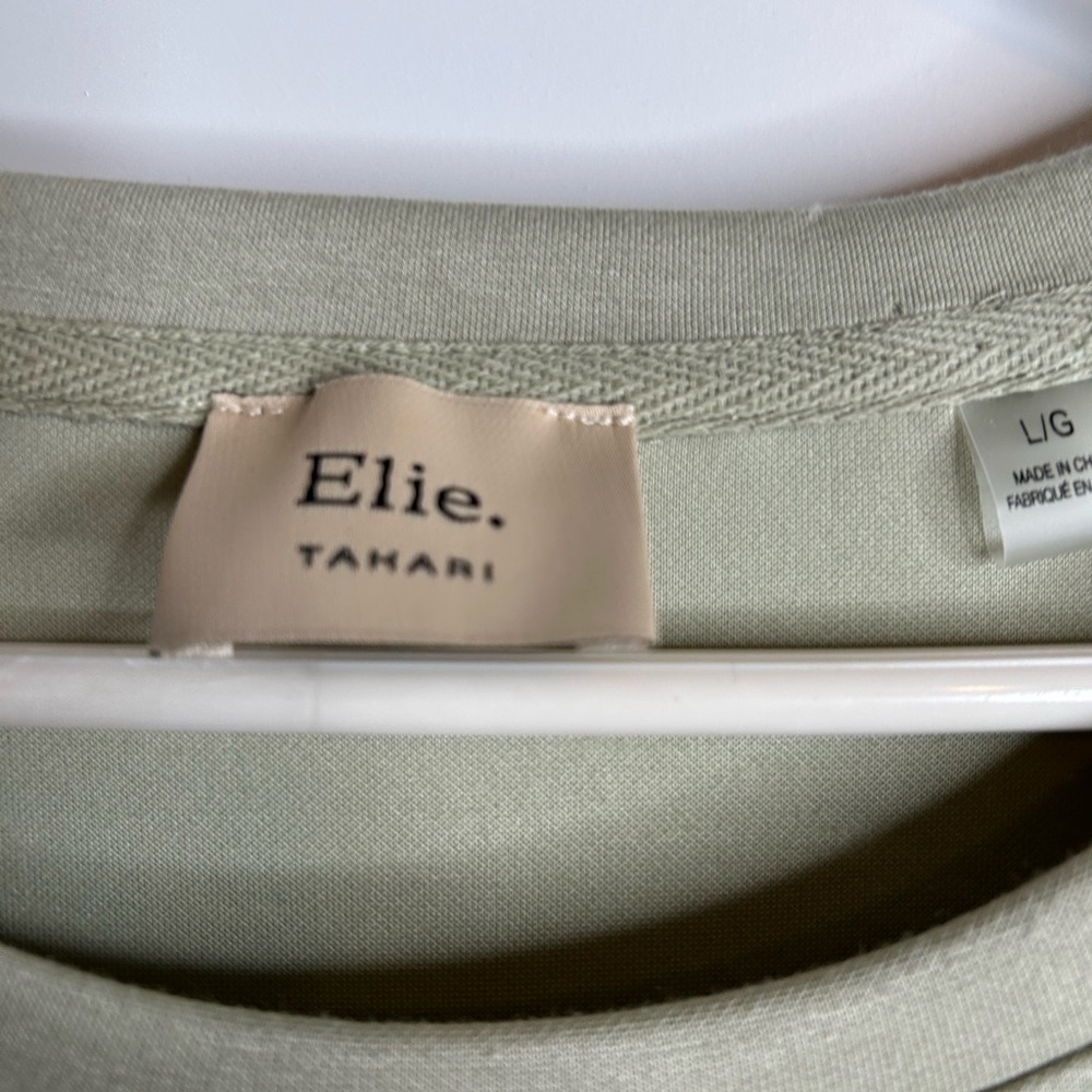 Elie Tahari Women’s L Drawstring Knee Length Dress Pockets Olive 4541 - Picture 4 of 11